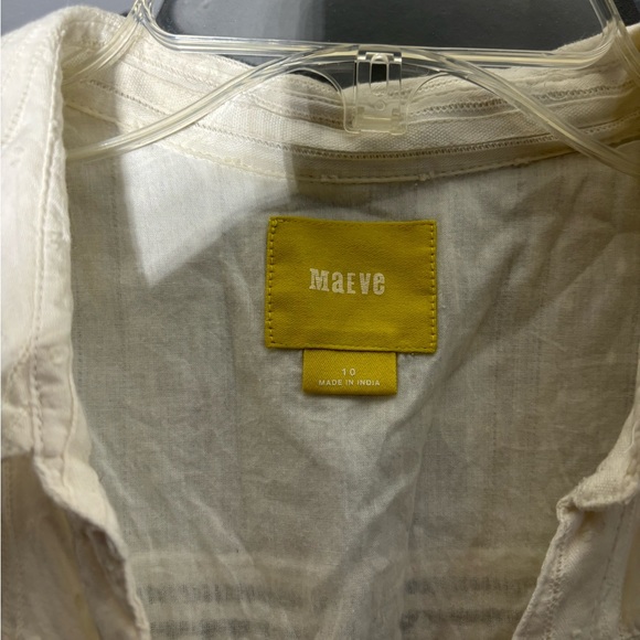 Maeve White Button Crocheted Day Dress Womens Size 10 - Picture 4 of 5